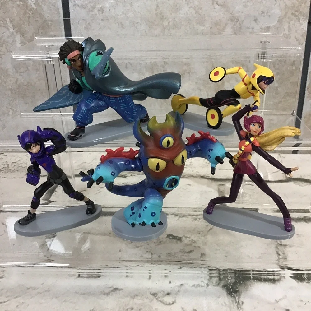 Disney Pixar Big Hero 6 Figures Lot Of 5 Cake Topper Hiro Wasabi Honey Lemon